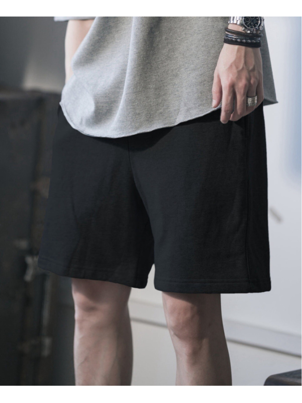 15 oz French Terry Sweat Shorts - Black Non Stock Mfg. Co. Size M